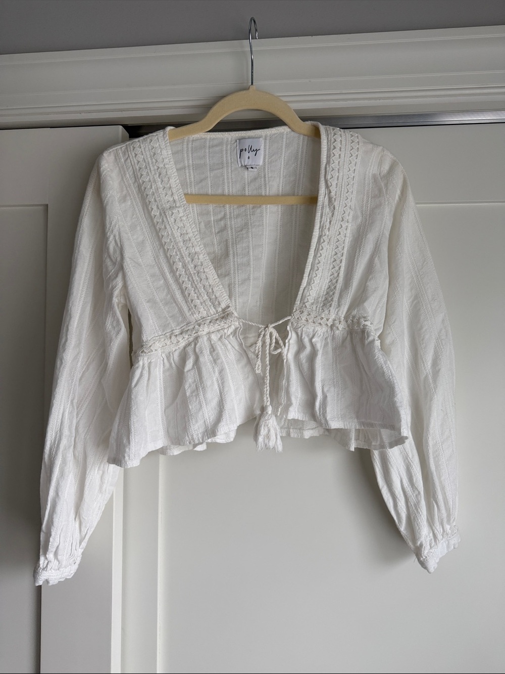 Princess Polly tie front white blouse